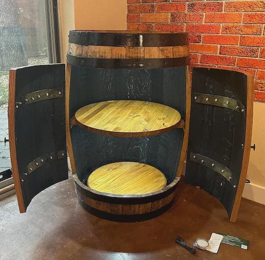Whisky Barrel Scotch Reclaimed Cask - Drinks Cabinet - Oak Barrel - Mini Bar- Living Room