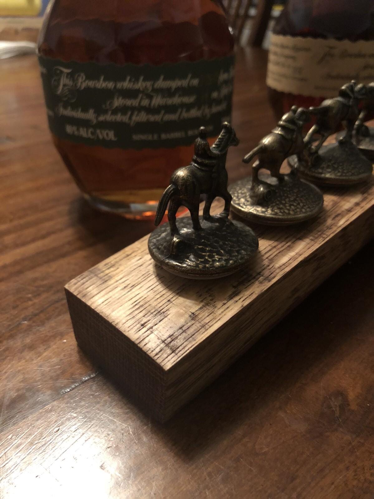 Shortened Blanton's Bourbon Cork Display Center Oak Barrel Half Stave, Blantons, Whiskey