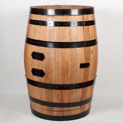 Antique Whiskey Barrel Mini Bar & Wine Rack – Vintage Elegance for Home