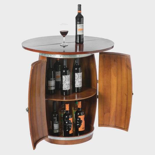 Rustic 12-Bottle Solid Wood Wine Rack | Alcron Floor Standing Wine Storage Cabinet with Tabletop & Latch | Industrial Brown Wine Bar Decor