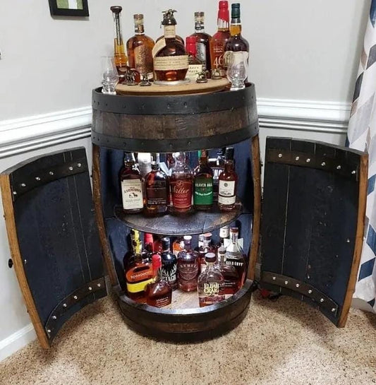 Whisky Barrel Scotch Reclaimed Cask - Drinks Cabinet - Oak Barrel - Mini Bar- Living Room